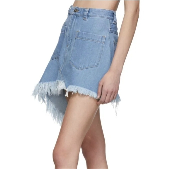 Marques Almeida Blue Denim Asymmetric Miniskirt - Picture 2 of 13